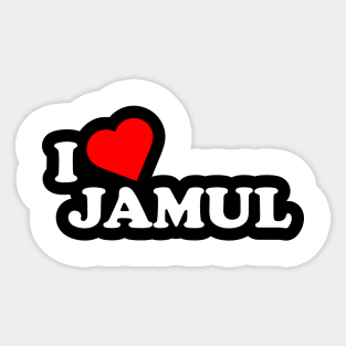 I Love Jamul Black Sticker